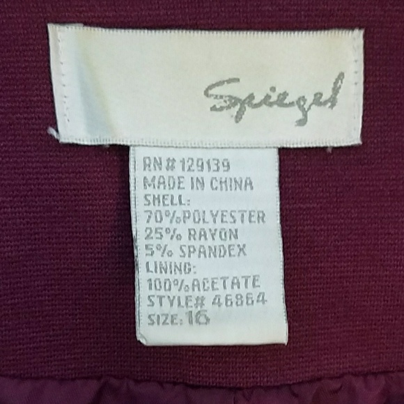 Beautiful Burgundy Jacket with Belt 16 - Picture 3 of 3